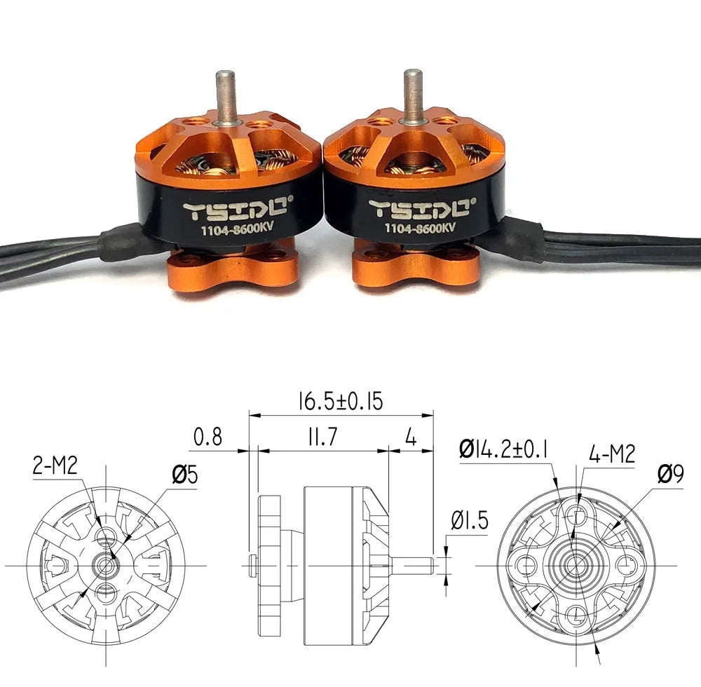4Pcs YSIDO 1104 7500KV 8600KV Brushless Motor for RC Drone 90-110mm FPV Racing Multirotor Quadcopter Alpha A75 Beta75X Crux3