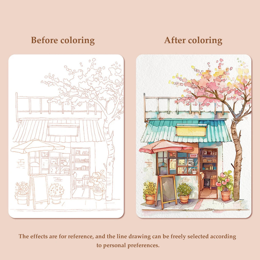 Kids Watercolor Coloring Book Educational Art Activity Reusable Non-Toxic Painting Kit for Toddlers&Creative Learning DIY Crafts
