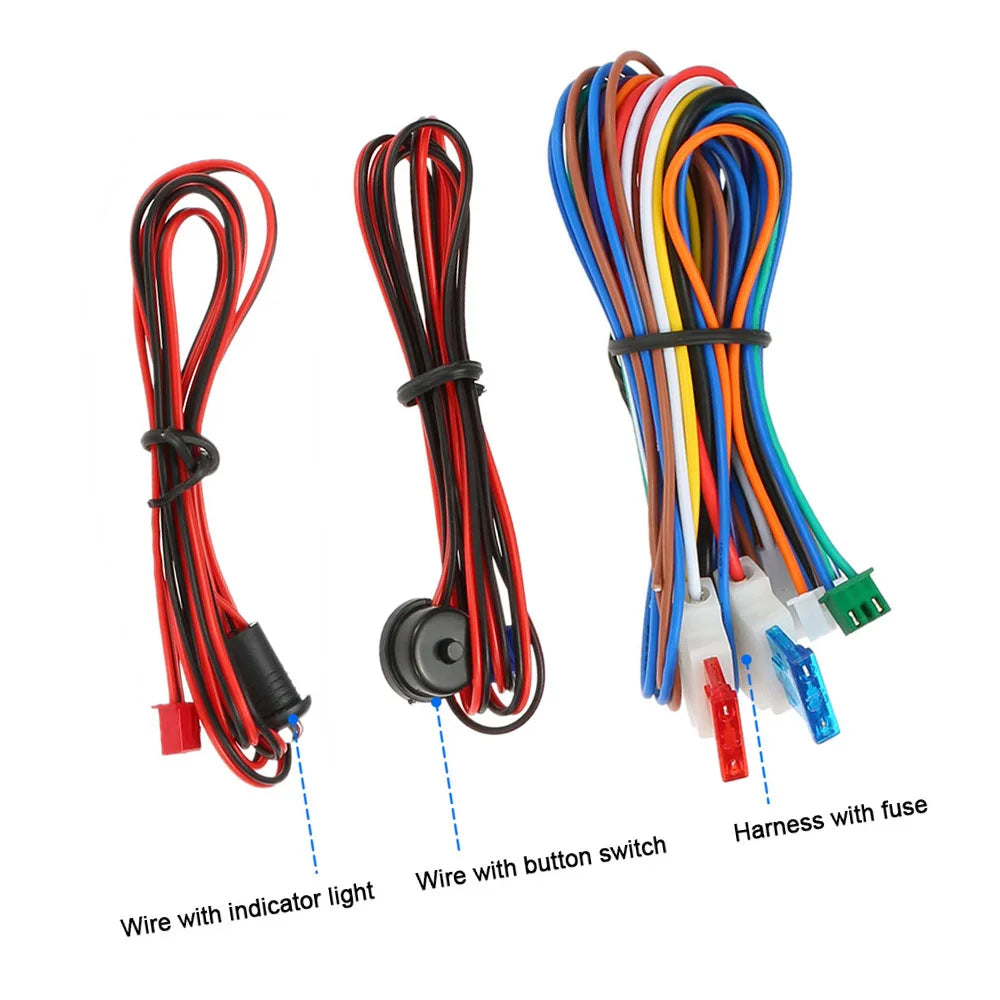 Universal Car Vehicle Security System Burglar Alarm Protection Anti-theft System 2 Remote with Siren Wiring Harness Programmable