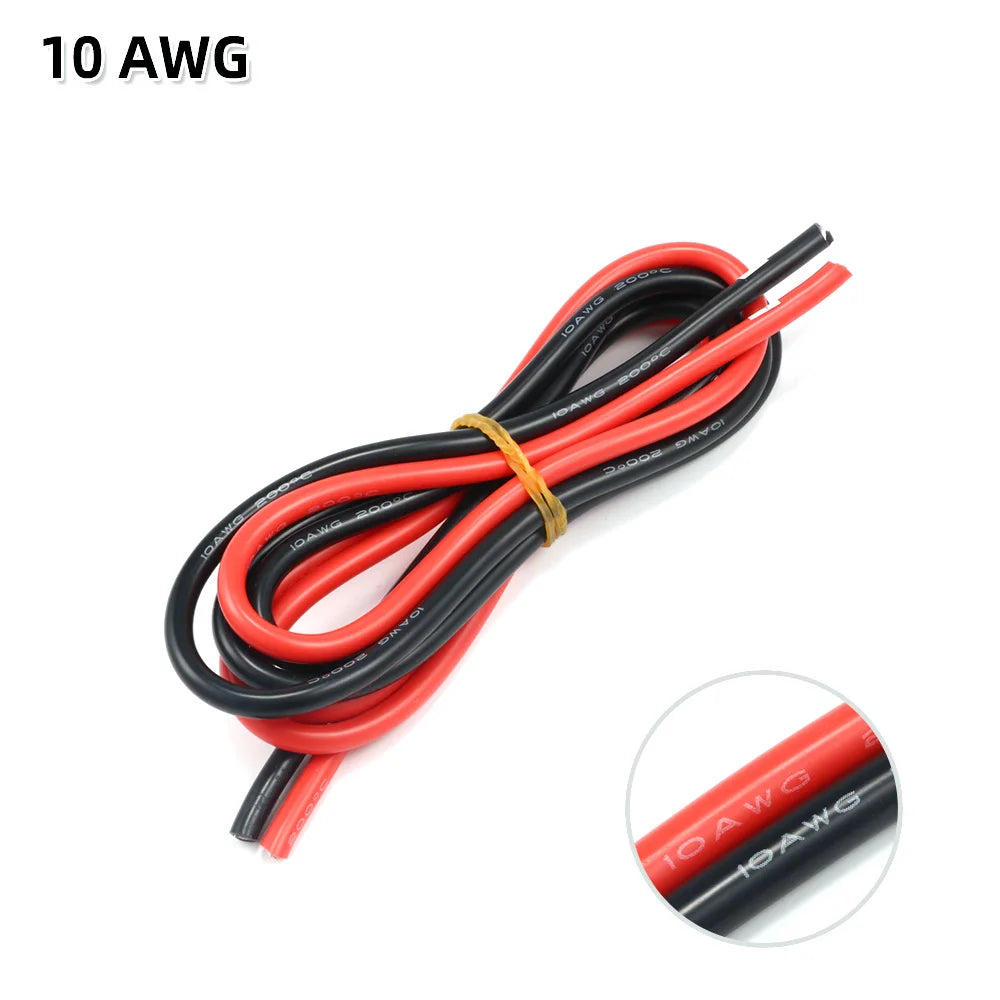 10m/lot Silicon Wire 8 10 12 14 16 18 20 22AWG Heatproof Soft Silicone Silica Gel Wire Cable (5m Red+5m Black) DIY Part