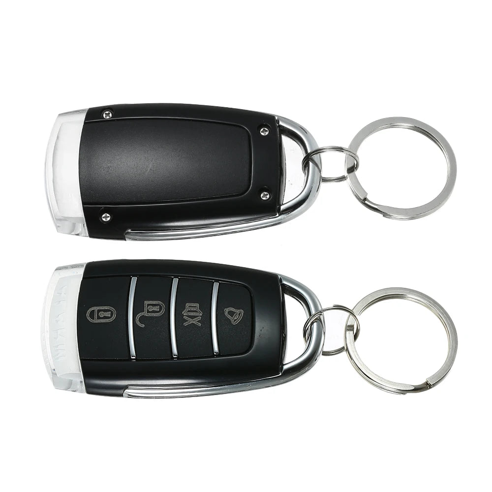 Universal Car Vehicle Security System Burglar Alarm Protection Anti-theft System 2 Remote with Siren Wiring Harness Programmable