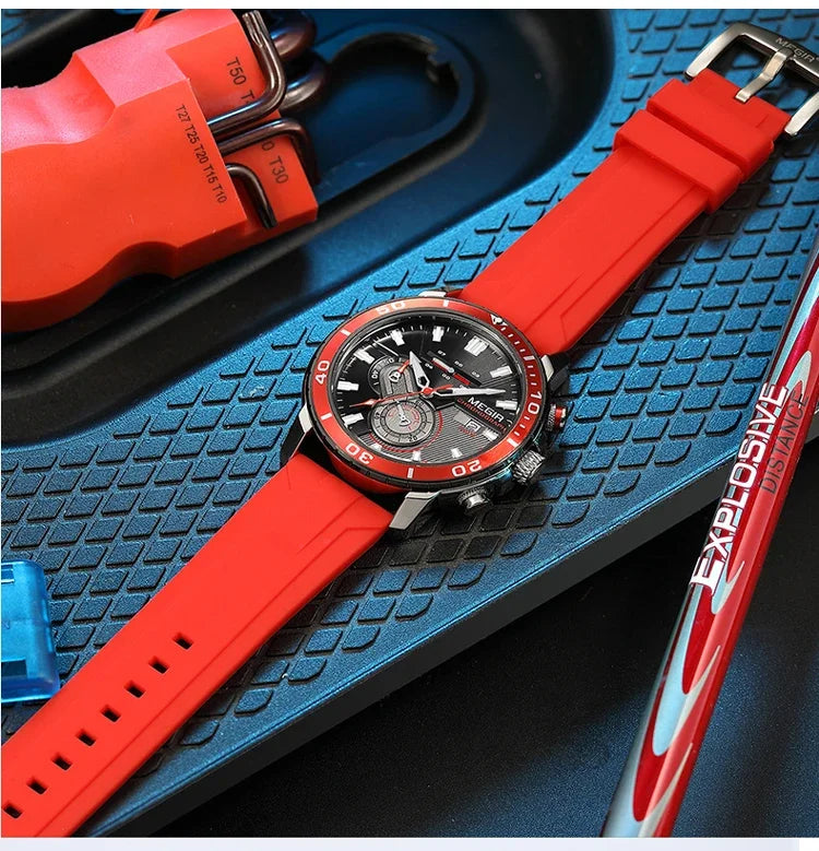 MEGIR Men Wristwatch Fashion Casual Quartz Date Watches Luxury Male Clock Chronograph Multifunctional 30M Waterproof Sport