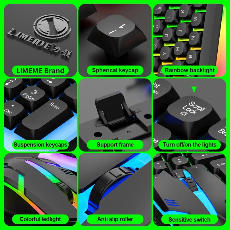 Wired Gaming Keyboard And Mouse Combo With LED Backlight