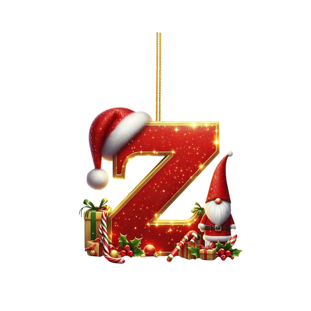 2D Home Decorations Ornaments 26 Letter Pendant For Christmas Tree Decor Christmas Ornaments Acrylic Flat Christmas Tree