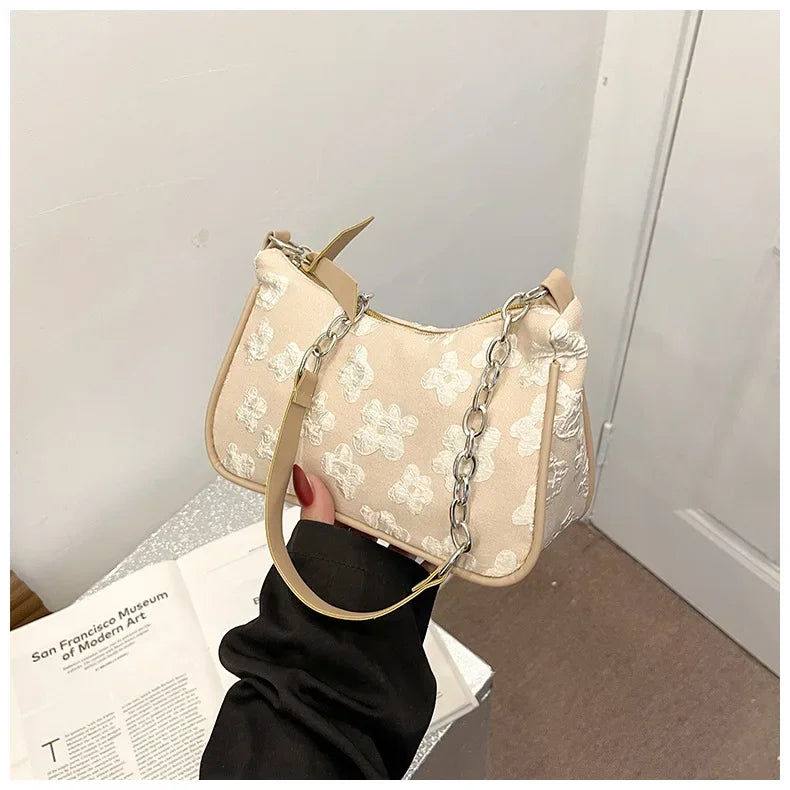2025 New Fashion Felt Shoulder Bags for Women Small Casual Underarm Bag Female Hand Crossbody Bags for Women Purses and Handbags