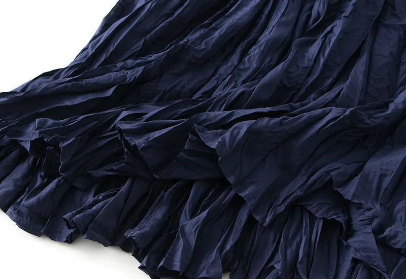 Fashion Pleated A-line Skirts for Women Casual Saia Midi Harajuku Long Skirt Jupe Femme Vintage Streetwear Faldas Woman Clothes