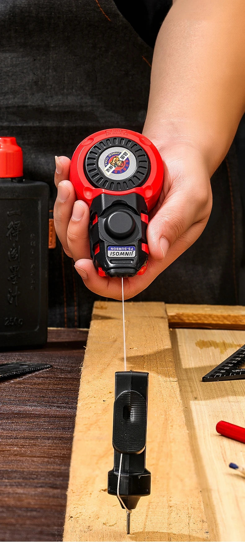 Construction Measuring Tools Plastic Automatic Carpenter Manual Ink Marker Duct Woodworking Chalk Line Carpenter Ink Markers