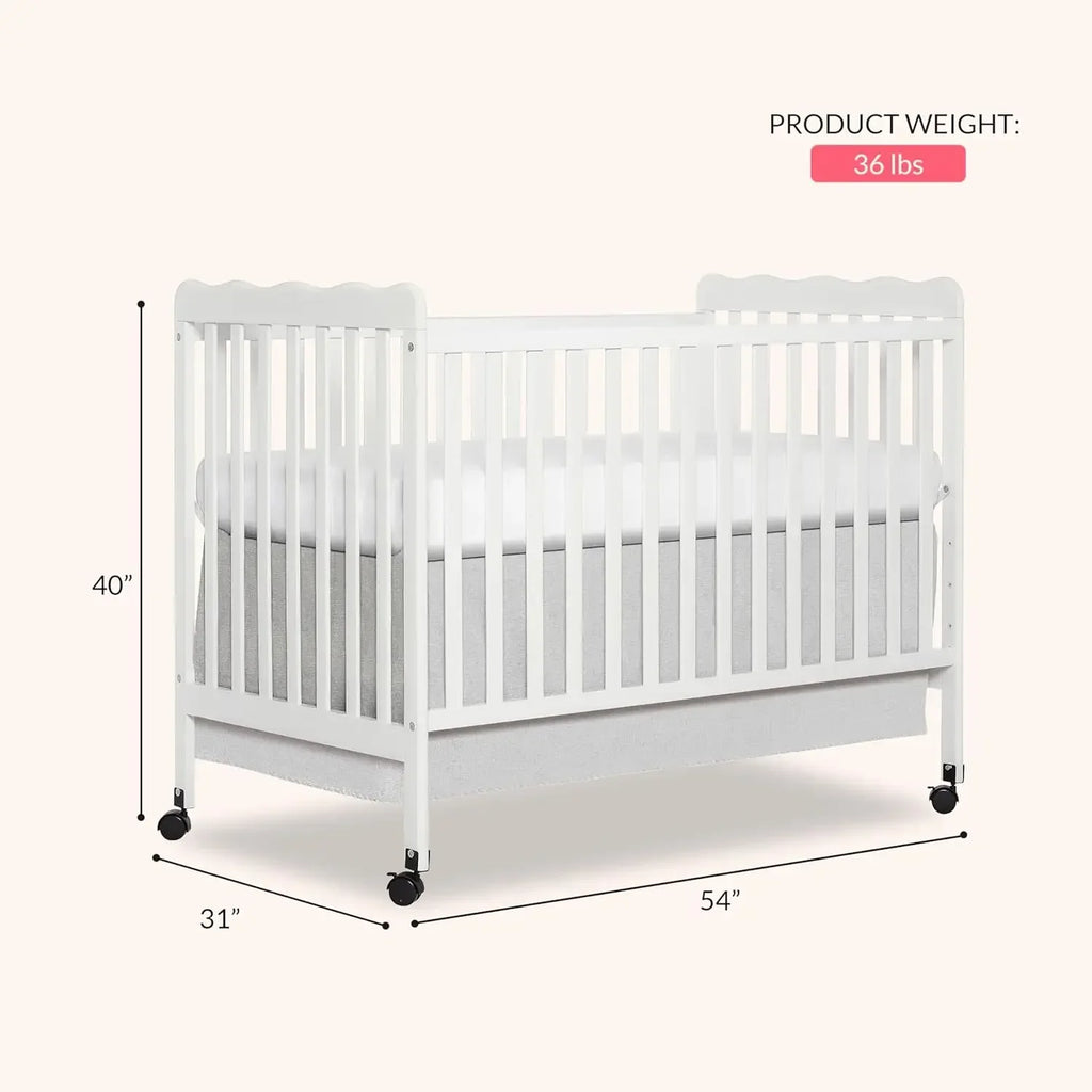 Carson Classic 3-in-1 Convertible Full-Size Baby Crib in White, GreenGuard Gold & JPMA, 4 Mattress Heights, Converts to Day