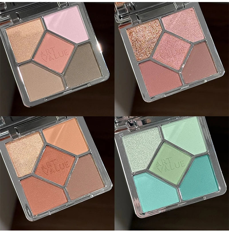 5 Colors Eyeshadow Palette Purple Glitter Pearlescent Matte Eye Shadow Shimmer Makeup Long Lasting Women Beauty Eye Cosmetics