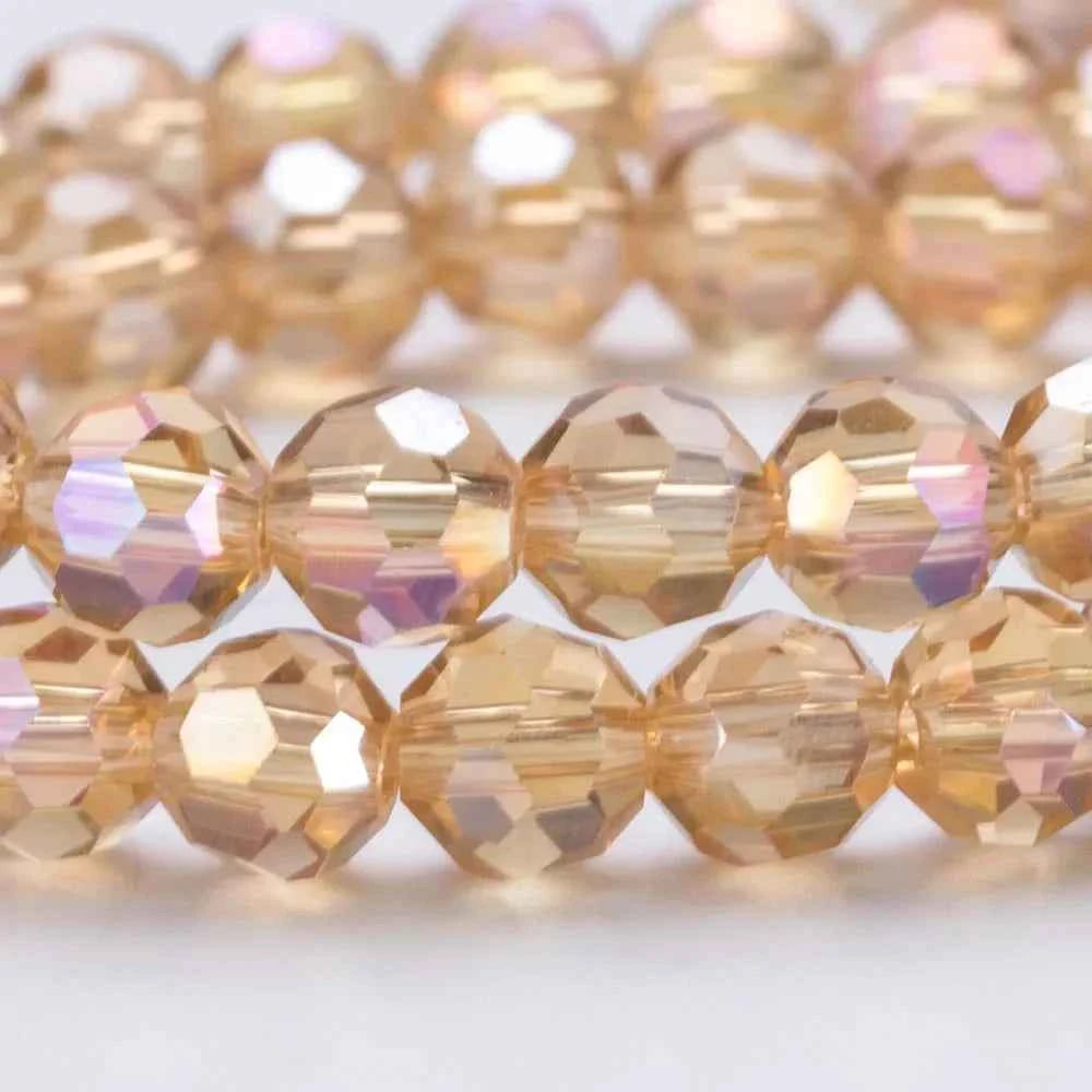 3 4 6 8mm Round Crystal Beads Faceted Colorful Glass Beads Loose Spacer Bead for Jewerly Making Needlework Bracelet Necklace DIY