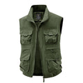 2025 Men's Outdoor Tooling Multi-Pocket Casual Outdoor Fishing Large Size Vest with Vertical Collar Breathable Quick-drying Vest
