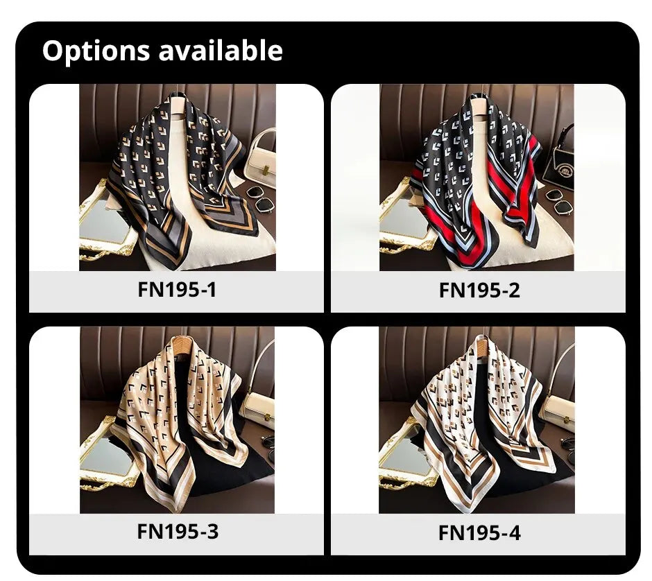 Popular Twill Shawls Europe And America Fashion Bandannas New Print Sunscreen 90cm Kerchief Four Seasons Square Silk Scarves