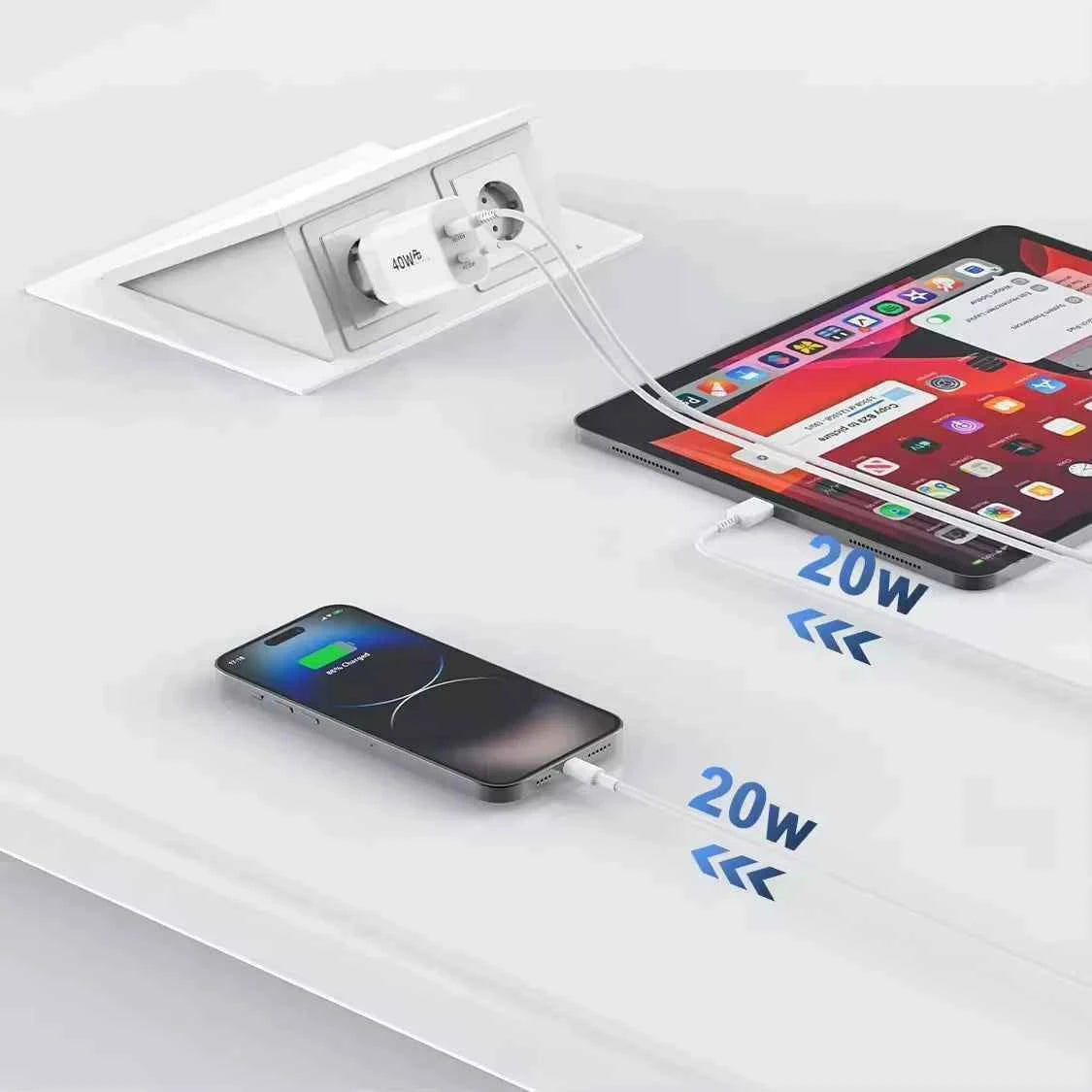 For Original 40W Type C Fast Charger For iPhone 16 15 14 13 12 11 Pro Max Plus PD Charging Cable Charger Phone Accessories