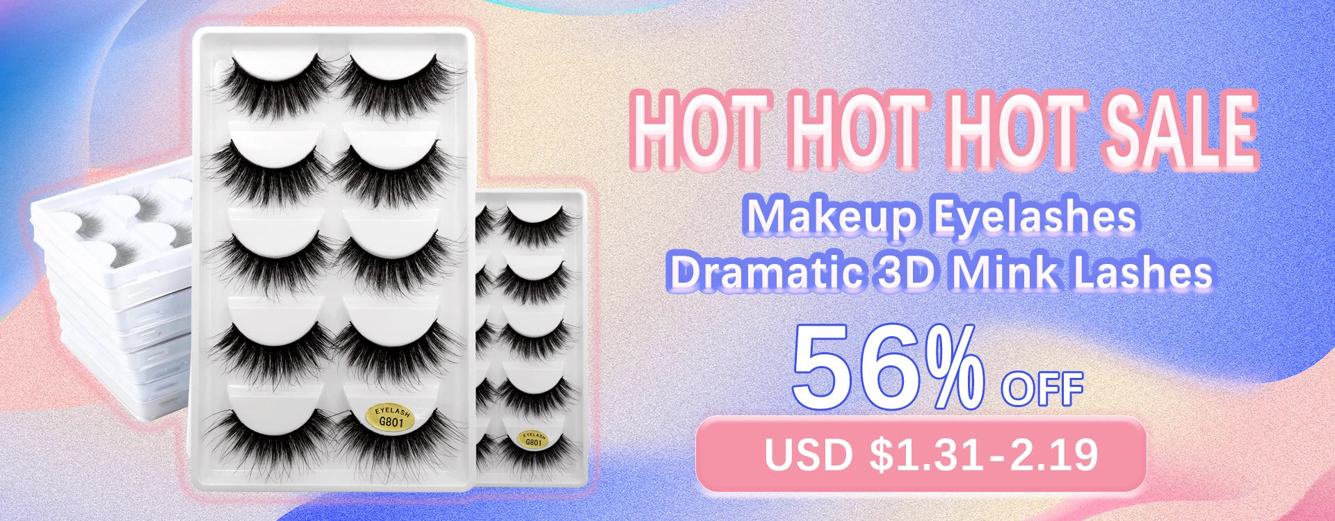 SHIDISHANGPIN 3 pairs 27 styles 3D Faux Mink Hair Soft False Eyelashes Fluffy Wispy Thick Fake Lash Handmade Eyelash Eye Makeup
