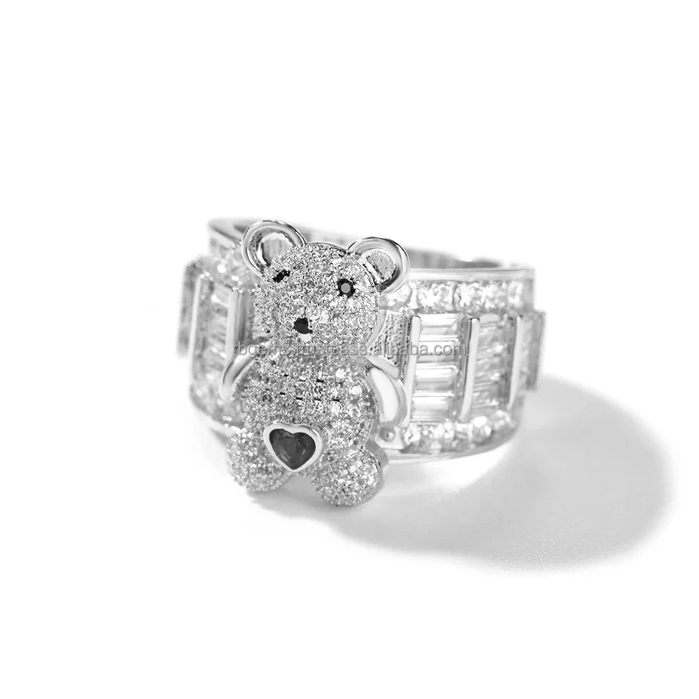 Exclusive Women's Hip Hop Engagement Ring 14K Yellow Gold Natural Round Brilliant Cut Lab Grown Diamond Moissanite IGI Certified