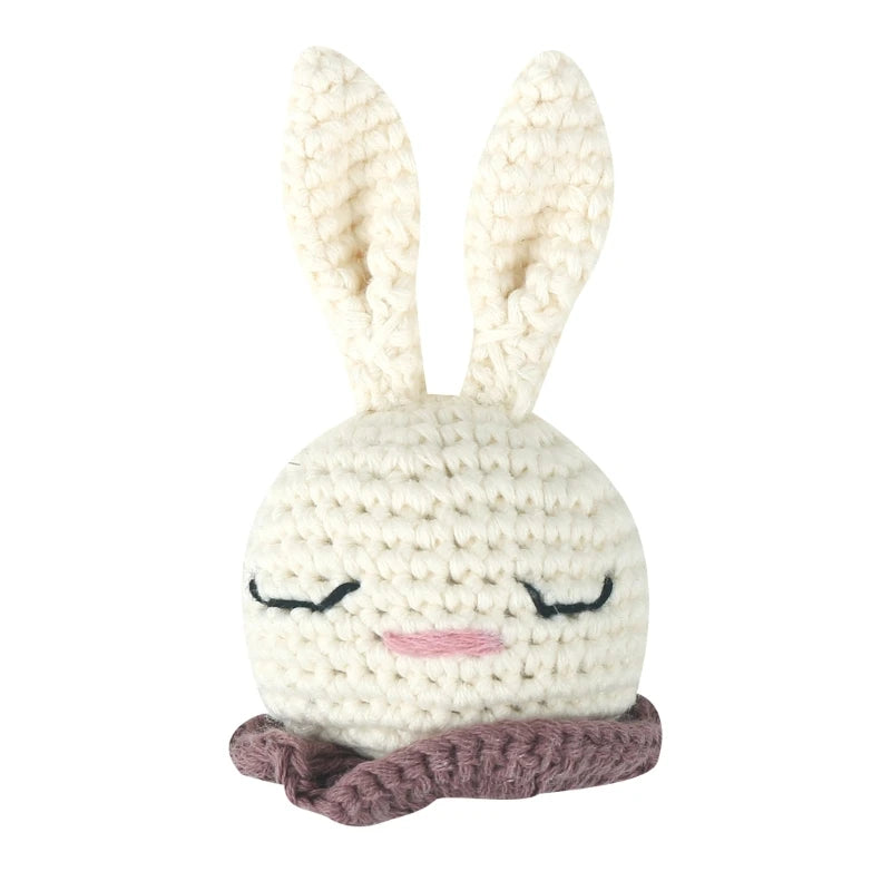 Crochet Animal Baby Pacifier Clip Accessories Handmade Knitted Bunny Teether Beads Newborn Nipple Clip Dummy Soother Holder Toy