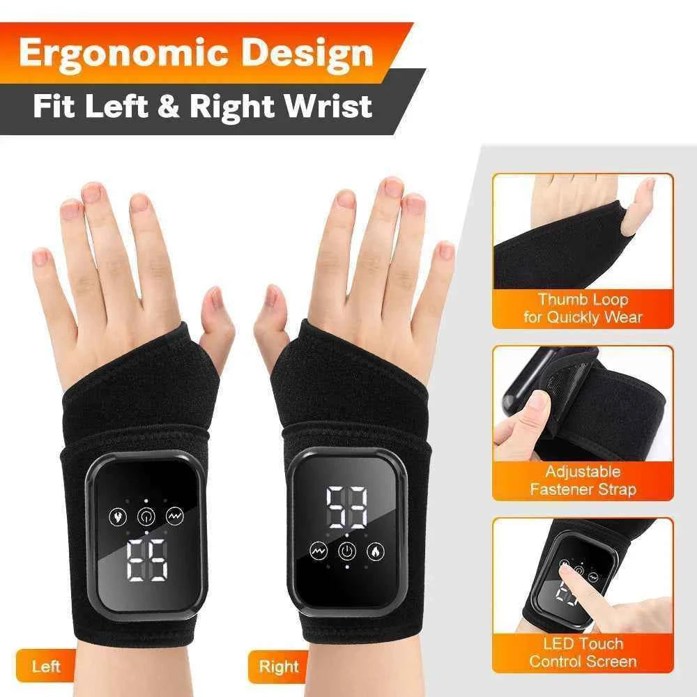 Electric Heating Wrist Guard Vibration Massage Hot Compress Wrist Brace Ankle Wrap Hand Foot Protector Rechargeable Wristband