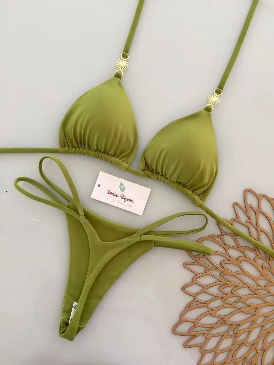 2026 New Sexy Retro Prints Brazilian Mciro Bikini Women Swimsuits Lace-up Swimwear Backless Biquini Swimsuits Beachwear