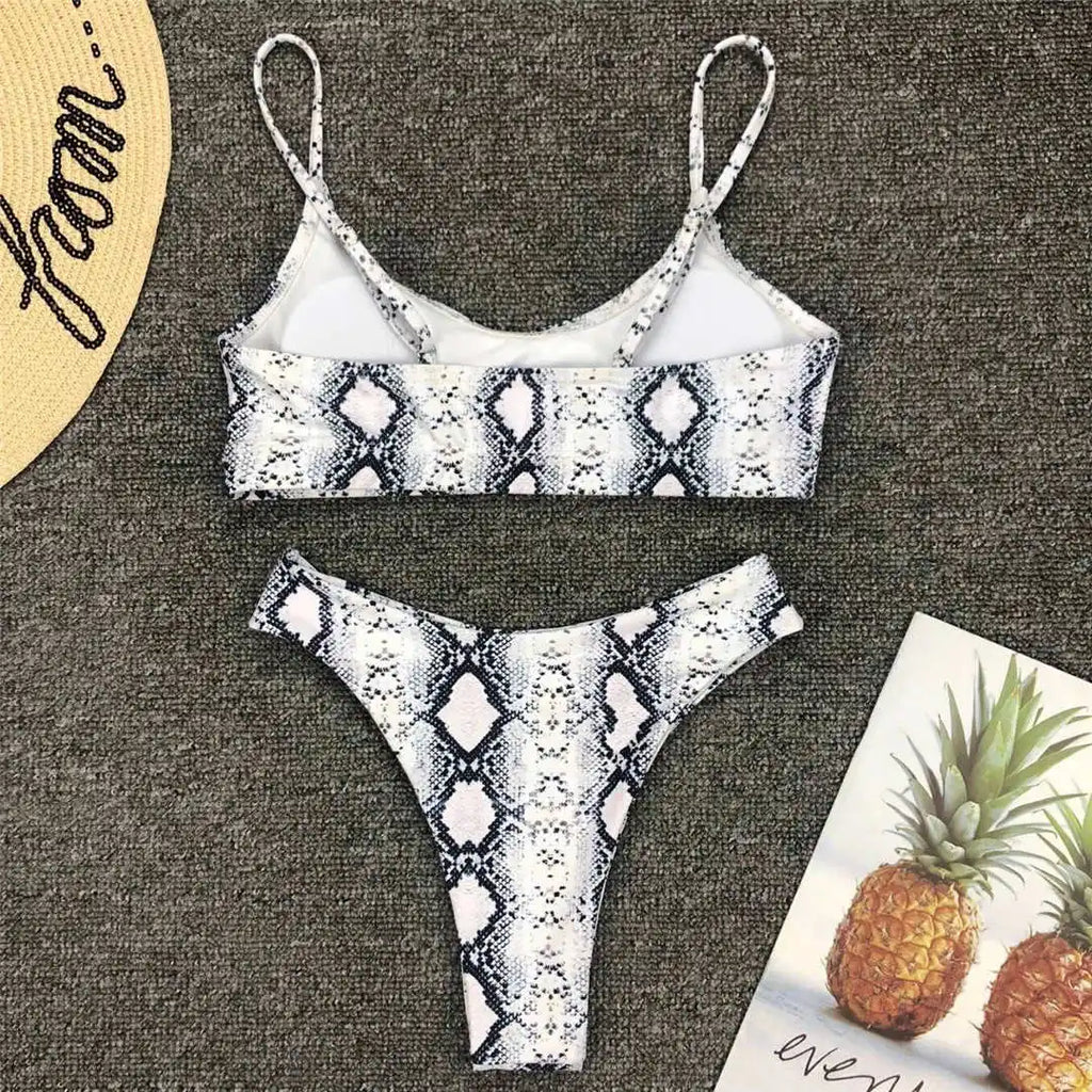 S - XL Sexy Leopard Bikini Women Swimwear Female Swimsuit Two-Pieces Bikini Set Brazilian Bather Bathing Suit Swim V871SW