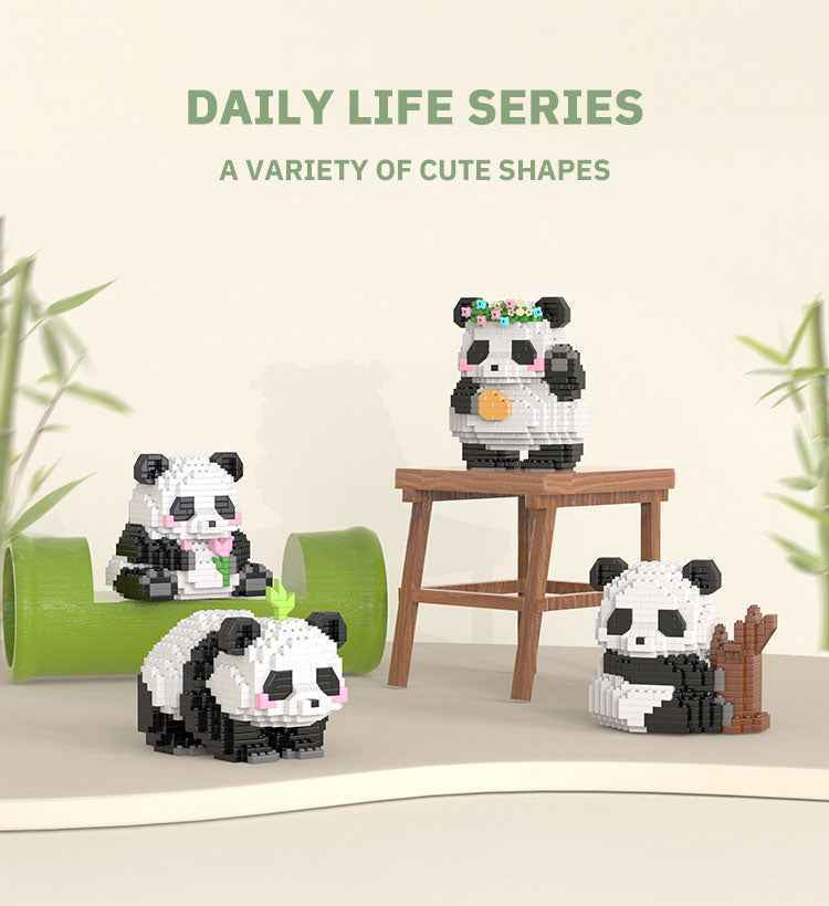 Creative DIY Assemable Animal Cute MINI Chinese Style Animal Panda Building Block Educational Boy Toys For Children Model Bricks