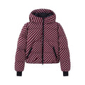 Winter women's zipper style long sleeved stand up collar hooded down jacket high waisted technology horn pants set
