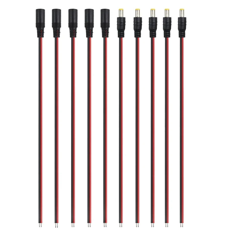 18 AWG 5A Male Female Power Cable DC Connector 30cm 2pin 5-24V Power Adapter Wire 5.5x2.1mm Plug for TV Camera LED Strip Lights