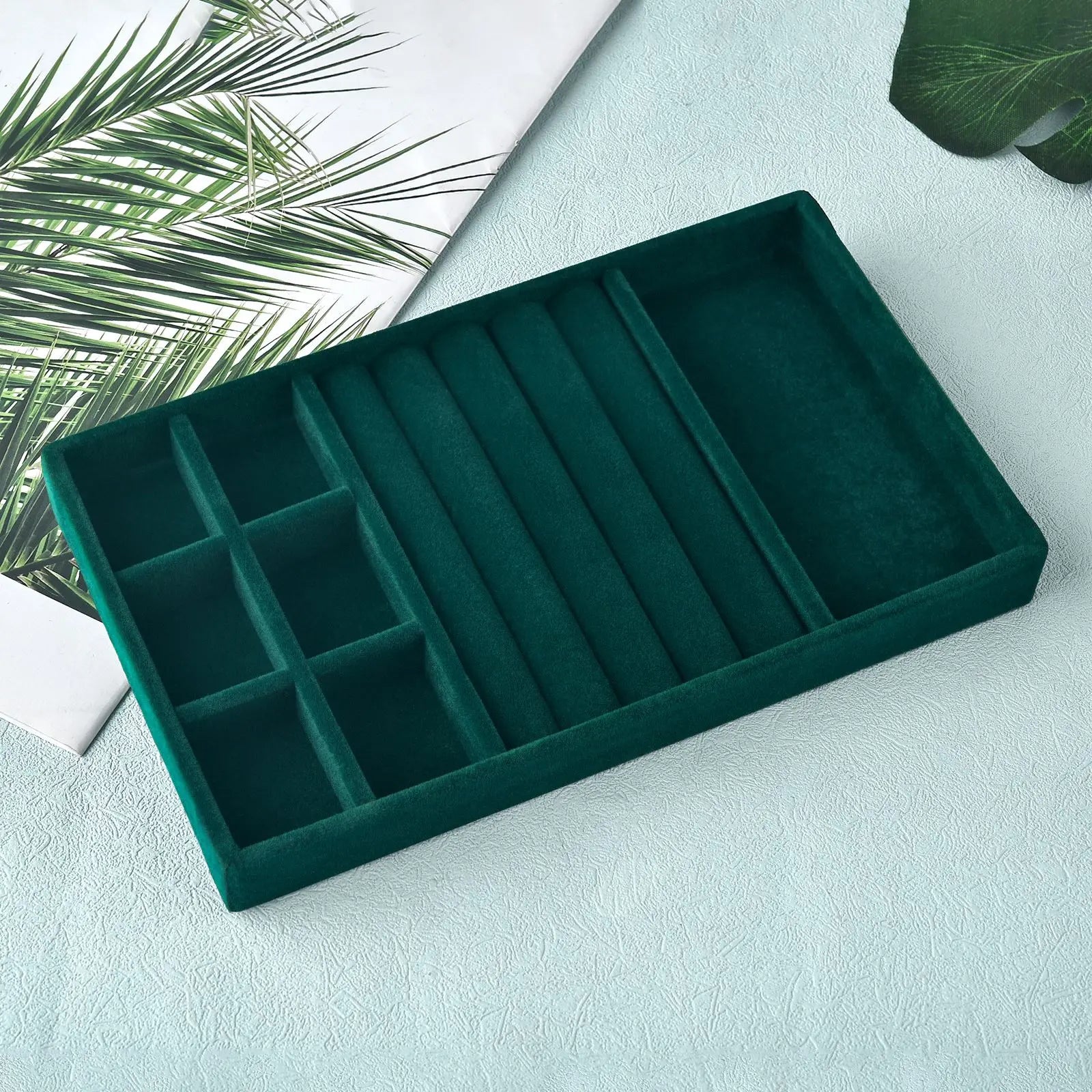 Velvet Jewelry Box Organizer DIY Earring Necklace Ring Jewelry Display Tray Portable Storage Box Jewelry Organizer Display Case