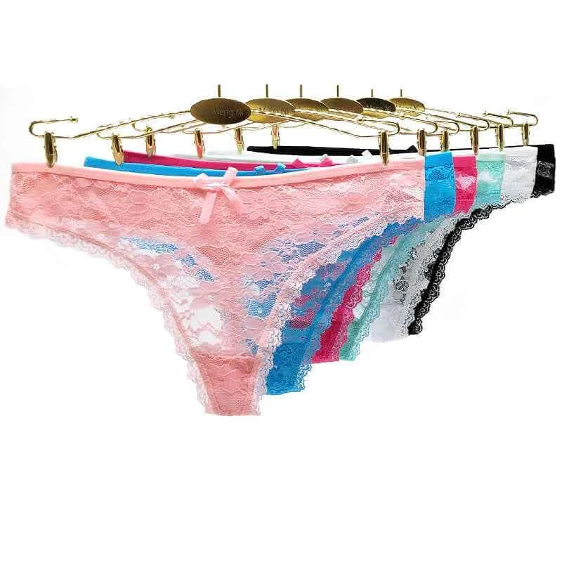 Womens Underwear Sexy Lace Thongs Gtrings T-back Panties Ladies Knickers Lingerie 5 pcs/Lot