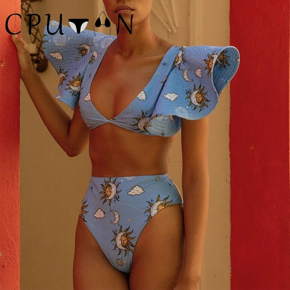 2026 New Sexy White 3D Flower Solid Two Piece Push Up Bikini Set Luxury Swimwear Women Swimsuit Beachwear Summer Bathing Suit
