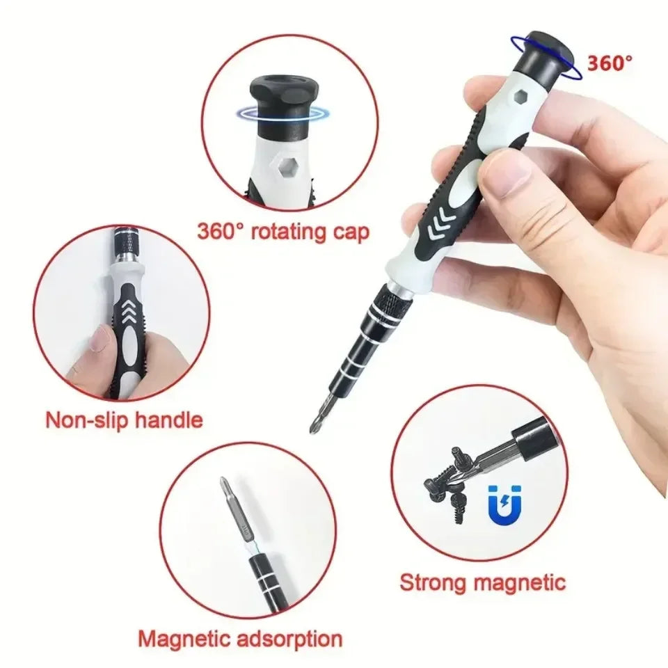 Precision electronic magnetic repair tool set, including repair boxes for computers, iphones and home computers
