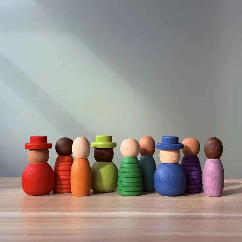 A set of colorful figurine ornaments, model house accessories, suitable for decoration in rooms or living rooms.
