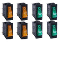 8/24Pcs AC 250V/15A 125V/20A Illuminated LED On/Off SPST 3 Pin 2 Position Mini Boat Rocker Toggle Switch Snap for Househould DIY