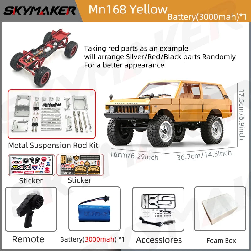 MN Model RC Car Mn168 1/12 Full Scale RTR 2.4G 4WD 280 Motor Proportional Off-Road Remote Control RC Truck Kids Toys Metal Parts