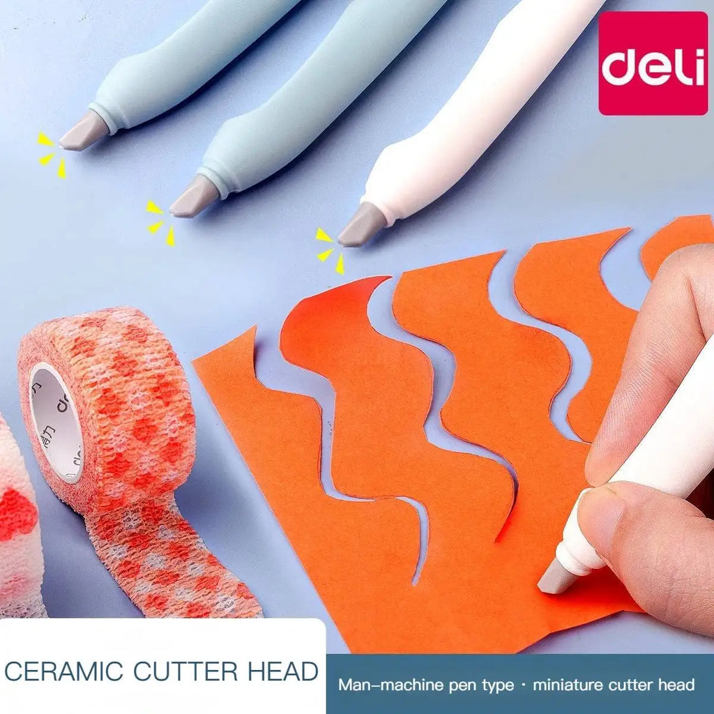 Pen Knifes Ceramic Cutter Utility Knife for Art Precision Carving Knife Micro Retractable Blade Paper Cutting Stationery
