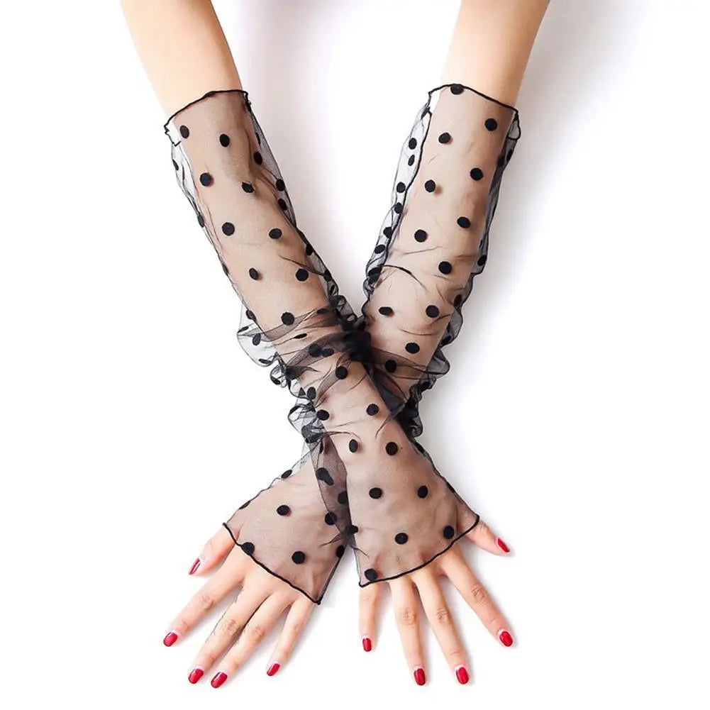 1Pair Detachable Fake Sleeves Spring Autumn Lace Ruffles Elbow Sleeve Cuff Sweater Decorative Sweet Female Transparent Cuffs