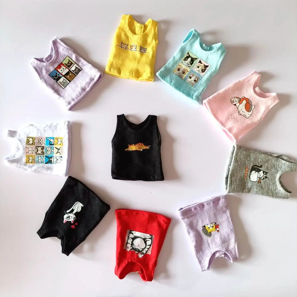 NEW Blyth Clothes T-Shirt Vest   Cute Cat print Vest clothes for Blyth, Momoko, Obistu, Licca , FR 1/6 Dolls Accessories