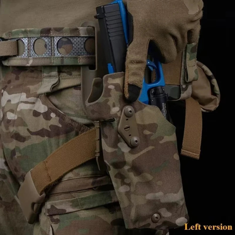Tactical Gun Holster Glock17 Gen4 with X300 X300U Flashlight Quick Release Drop Leg Holsters Right Left Hand Pistol Gun Carry