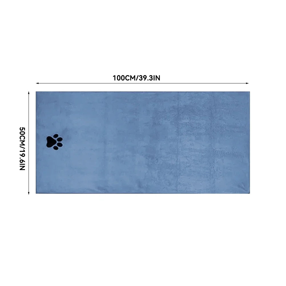 35*75cm/50*100cm Microfiber Pet Bath Towel Embroidered Super Soft Absorbent Cat for Dogs Grooming Supplies