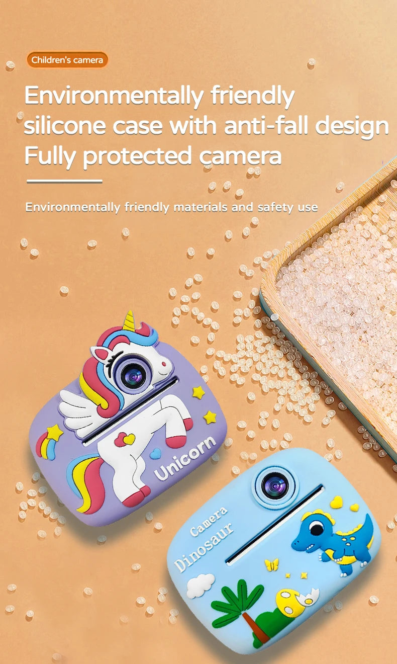 Kids Camera Instant Print 1080P HD Toddler Digital Video Camera 2.4-Inch Toy for Girls Boys Age 3-12 Christmas Birthday Gift