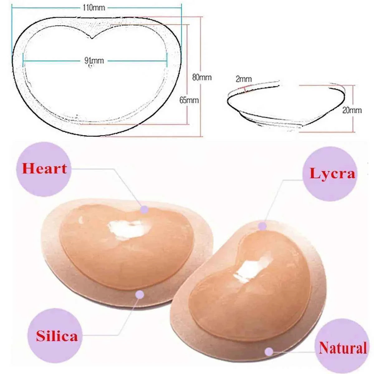 1Pair Chest Push Up Sticky Bra Thicker Sponge Bra Pad Breast Lift Up Enhancer Silicone Removeable Inserts Swimsuit Invisible Bra