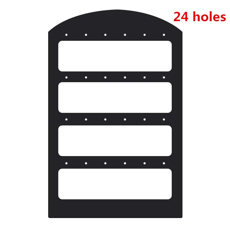 48 Holes Jewelry Organizer Stand Black Plastic Earring Holder Pesentoir Fashion Dangle Earrings Display For Women Rack Etagere