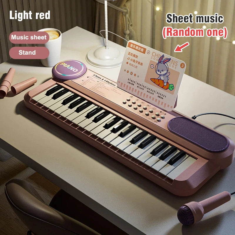 Kids Piano Keyboard 37 Keys Multifunctional Electronic Piano with Microphone Children's Early Education Educational Toys