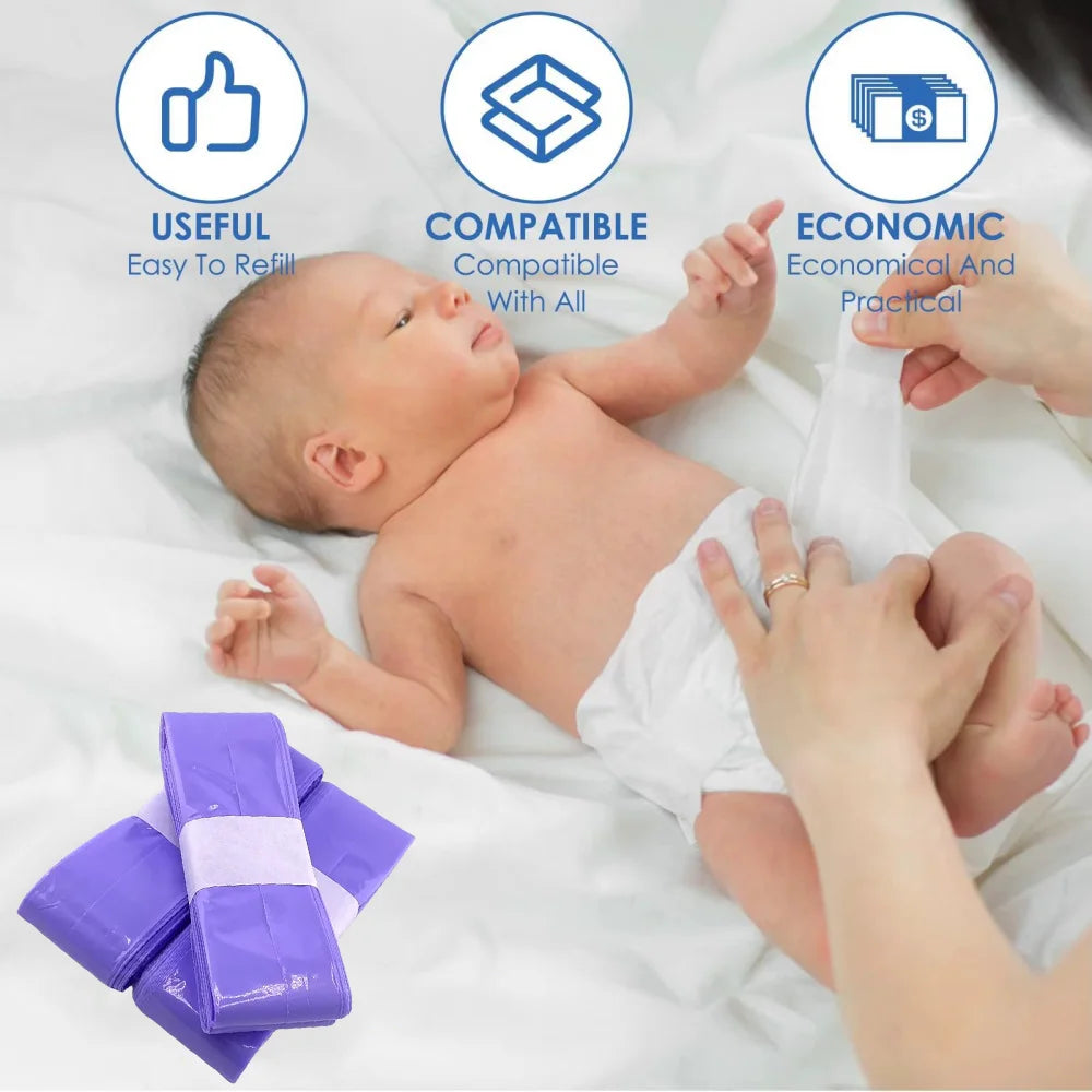 Scented Refill Bags for Tommee Tippee, Diaper Pail Refills for Genie for Angelcare, Nappy Pails Refill Bags for Munchkin