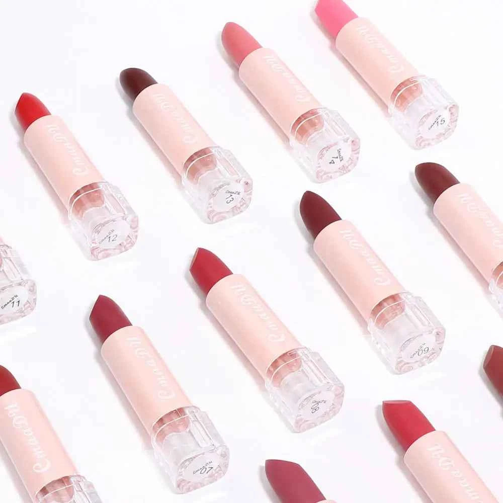 CmaaDu 15Color Pro 24HR Weightless Colour Matte Nude Velvet Liquid Rich Matte Finish Lipstick Lipgloss Waterproof Lip Makeup