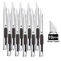 1/5/10Pcs Utility Knife Stainless Steel Paper Cut Box Cutter Tools Kit Non-Slip Blades Unboxing Knife Handicraft Carving Tools