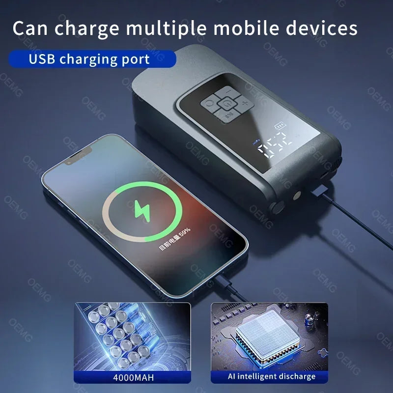 Wireless Car Tire Inflator – Portable Digital Air Pump
