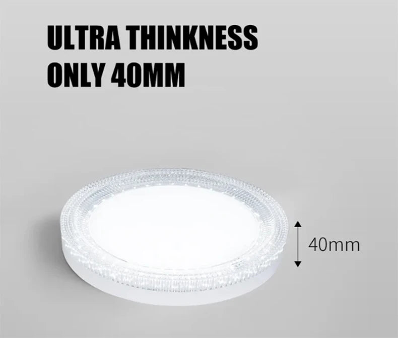 Modern Ultra Thin Crystal Ceiling light Round Ceiling Home Lamp Cool White Suitable for Balcony Kitchen Bedroom Light AC85-260V