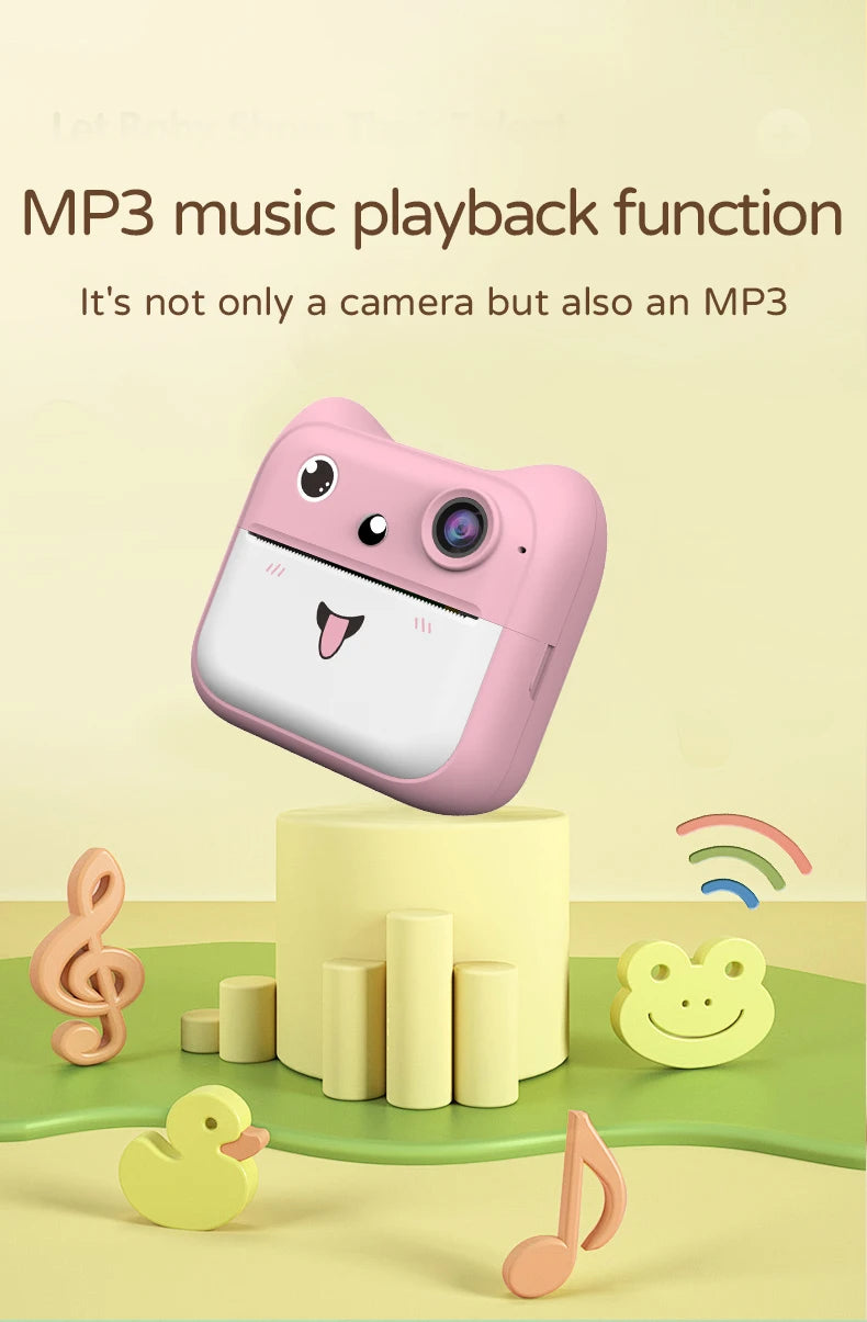 Kids Photo Camera Printer Mini Thermal Print Camera Children Digital Video Camera Toy Gifts for 4-12 Years Kids Girls Boys