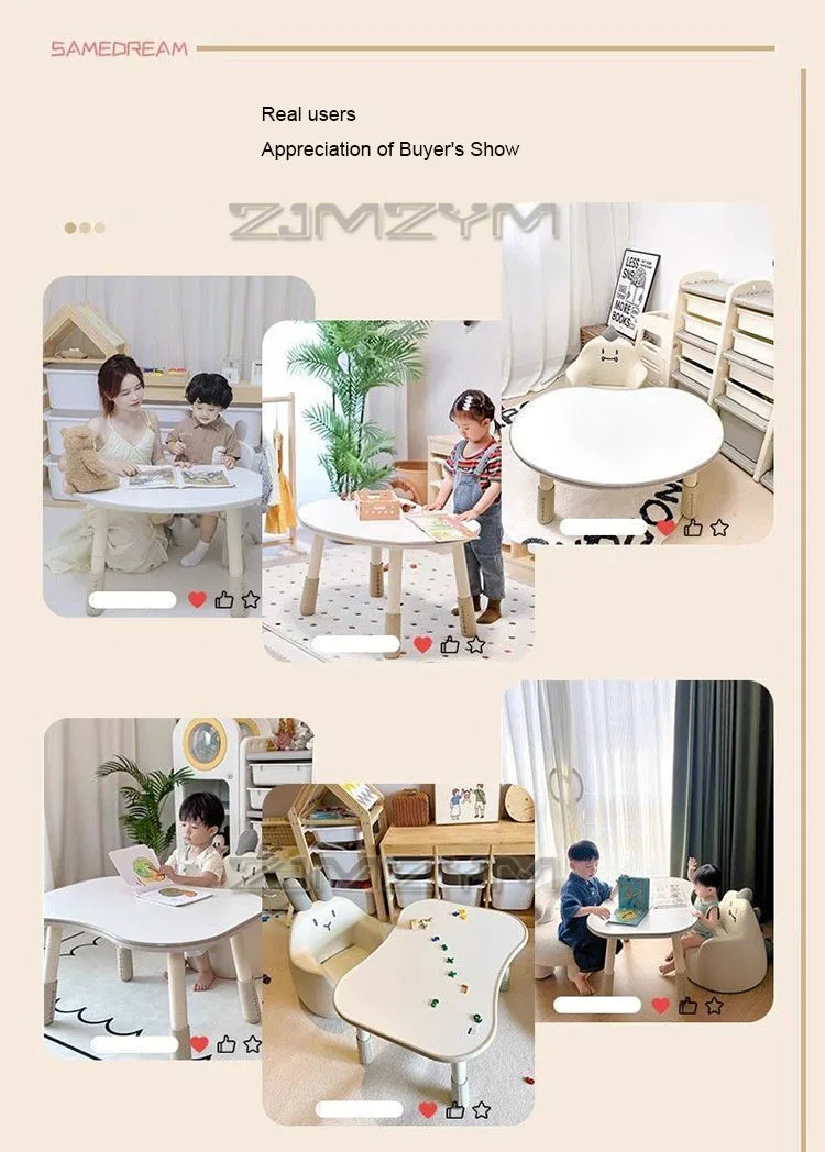 37-46cm Adjustable Baby Learning Table Anti-slip Stable Early Education Table With Round Edge Care For Baby's Safety Health Grow