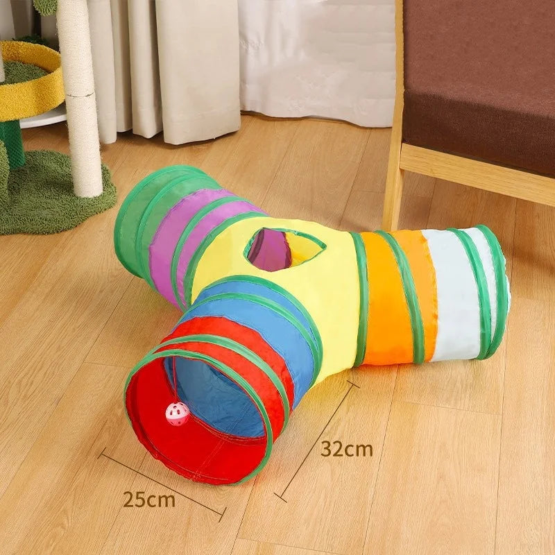 Hot Foldable Cat Tunnel Tube Interactive Fun Kitty Training Toy Boredom Buster for Puppy Kitten Pet Supplies Cat Accessory